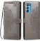 HONLEN Funda para OPPO Find X3 Lite Carcasa, (6.43 Inches) Premium PU Cuero Cartera Magnético Flip Case 3 Ranura Tarjeta, Soporte Case, Diseño de Mandala Gris
