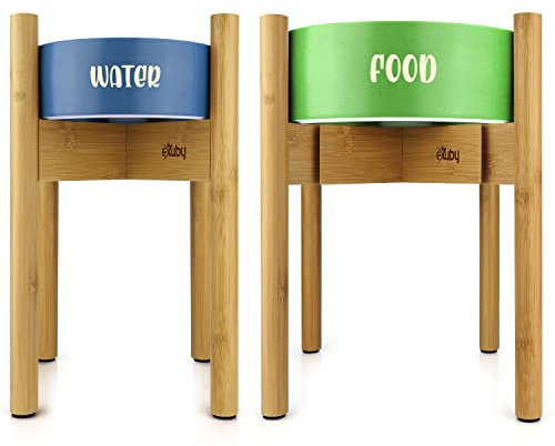 eXuby - 2-Pack Adjustable Dog Bowl Stand for Large Breed Dogs - Keeps Your Dog Comfortable While Eating or Drinking - Perfect Height of 14 - Expands to 11.25 - Bowls Sold Separately