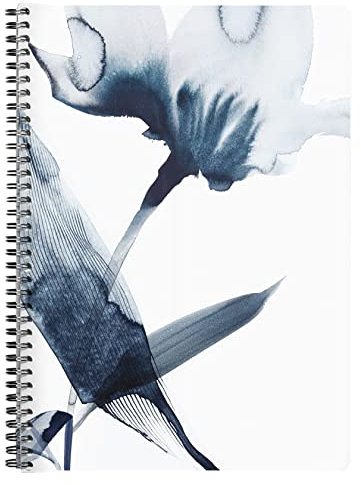 Clairefontaine 115929C - Un Cahier à Spirale motif Floral Peint à l'Encre Bleue - A4 21x29,7 cm 148 Pages Lignées avec Marge Papier Blanc 90g - Collection Inkebana - 2 visuels, livraison aléatoire