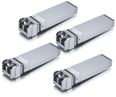 10Gtek [4 Stück] Ubiquiti SFP+ SR Multimode Modul UF-MM-10G, 10GBase-SR Fibre Transceiver, Dual LC Connector, 850nm, 300-Meter