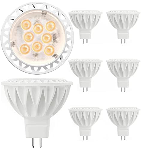 GOHDLAMP MR16 LED Bulbs 50W Halogen Equivalent Landscape Light Bulbs, 2700K Warm White 5W GU5.3 MR16 12V Spotlight Bulb, Non-Dimmable 38° Beam Angle for Landscape, Recessed, Track Lighting 6 Pack