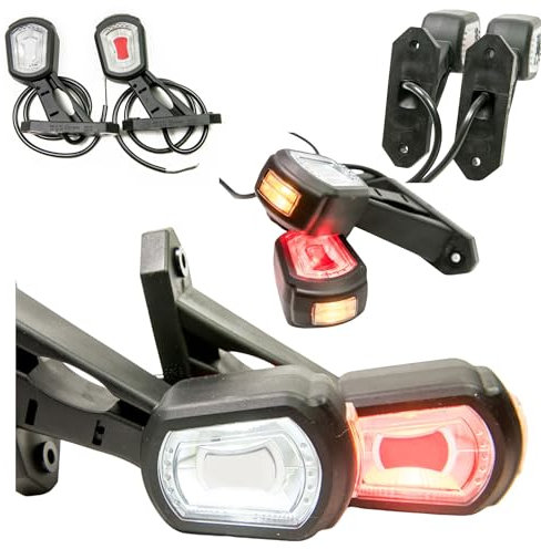 2 x LED Gummi Begrenzungsleuchte Seitenleuchte 12V 24V mit E-Prüfzeichen Positionsleuchte Auto LKW PKW Wohnwagen KFZ Lampe Leuchte Licht Weiß Rot Orange
