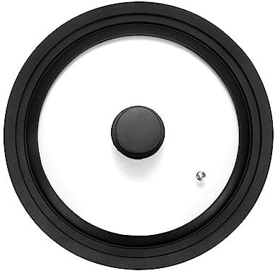 Universal Lid for Pots, Pans and Skillets Fits 16cm, 18cm & 20cm Diameter Cookware - Frying Pan Cover Universal Glass Lid with Heat Resistant Silicone Rim & Tempered Glass
