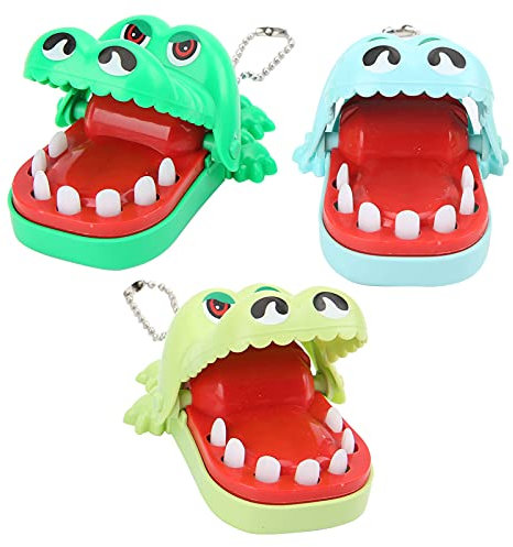 Beißende Finger-Zähne-Spielzeug, Cartoon-Tier-Zähne-Spielzeug, 3 Stück lustiges Spielzeug mit Schlüsselanhänger, passend für Kinder und Erwachsene, als Spielzeug für Kinder