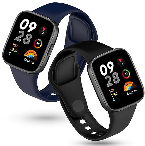 Xisair 2 Cinturini Compatibili con Redmi Watch 3 Cinturino di Ricambio in Silicone, Cinturino Sportivo Impermeabile, Traspirante per Redmi Watch 3 Orologio Intelligente