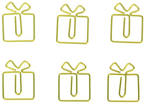 Wifehelper 100 Stück Büroklammern, Weihnachts-Geschenkbox-Form, Metall, Grün