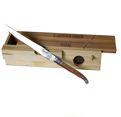 CADEAUX.COM - Cave à saucisson personnalisée et son couteau - Accessoires Apéritif - Apéro - Apéro entre Amis - Fête des Pères - Cadeau Papa - Cadeau Fete des Peres