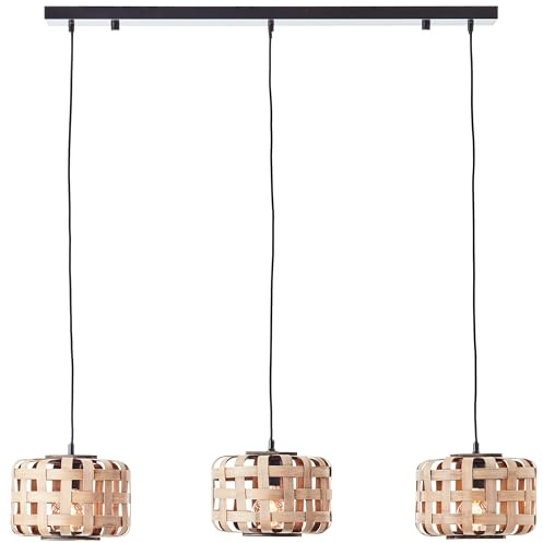 Brilliant Lampe Woodline Pendelleuchte 3flg bambus Metall/Glas braun 3x A60, E27, 60 W