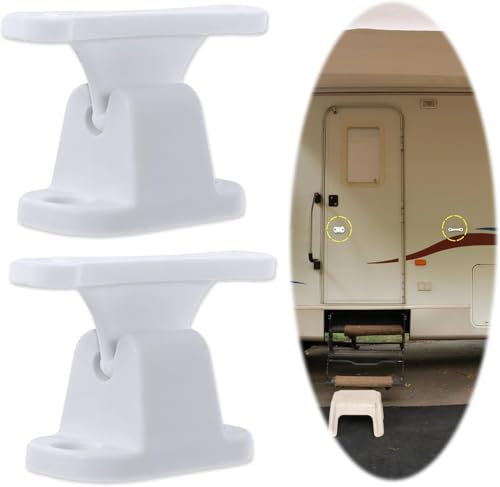 2 Stück Weiß Türschnapper Wohnwagen Kunststoff T-Förmige Türfeststeller Wohnmobil, Türstopper Türhalter für RV Wohnmobile Boot Camping Caravan
