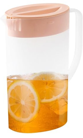 Jarra de de 2 litros con tapa y boquilla, jarra de zumo con tapa, jarra de agua transparente, jarra de agua de, jarra de agua irrompible, para limonada caliente o fría, zumo