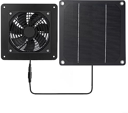 GeRRiT Kit de ventilador de panel solar, kit de ventilador de panel solar, mini ventilador portátil USB 5 W 12 V para invernadero, casas de mascotas, camping, silencioso y ecológico