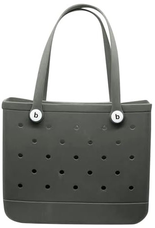 Strandtasche, Groß Wasserdichte Strandtasche, XL Gummi Tragetasche, waschbar und langlebig, offene Handtasche für Pool, Sport, Fitnessstudio Rubber Beach Bag Tote Bag with Holes (K)