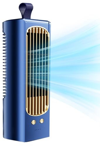 Enfriador de aire portátil, ventilador de refrigeración de habitación - Ventilador de aire acondicionado de escritorio personal - Ventiladores de escritorio recargables ajustables de 3 velocidades, ve