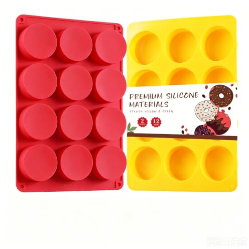 Vituer Silikon-Backform für Oreo, Süßigkeiten, Schokolade, Kekse, Mini-Kuchen und Gelee, spülmaschinenfest, 12 Mulden, 2 Stück