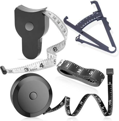 4 Pcs Body Tape Measure, (150cm/60in) Retractable Tape Measure Sewing and Body Measuring Tape, Iedal for Fabric, Tailors, Clothes, Waist, Bra, Measuring Tape for Body Measurements
