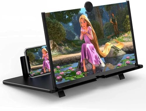 Lucerbern 14-18 Zoll bildschirmlupe für Smartphones,3D-HD-Handy bildschirmlupe,Telefon Bildschirmvergröserung Männer Geschenke,für Filme, Videos, Gaming. (Schwarz, 14)