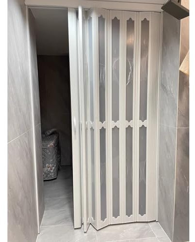Puertas abatibles Puerta plegable magnética con asas y cristal, Puerta Corredera Separadora de Habitaciones para Guardarropa Cocina, Puertas plegables personalizables para espacios grandes y pequeños(