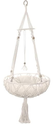 Hamaca para gatos macramé - Cama de pared para gatos, hamaca de macramé para gatos | Diseño bohemio tejido a mano, hamaca para mascotas y gatos para balcón en el techo mu