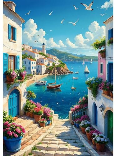 MEIYUDA 5D Diamond Painting Ciudad romántica, Pintura Diamante, Diamond Painting Kit Completo Niños Regalo, Manualidades Adultos Diamond Painting Para Decoración De Pared Del Hogar 30x40cm