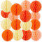 SUNBEAUTY 16 Stück 20 Cm Seidenpapier Honeycomb Balls Beige Pfirsich Rosa Hängende Wabenbälle Orange Party Dekoration für Geburtstag Hochzeit Graduierung Baby Shower