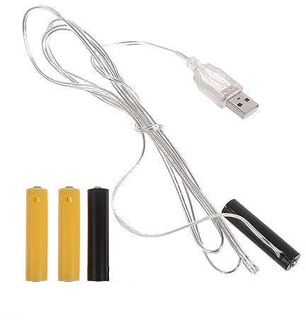 Fcnjsao Battery Eliminators USB Power Supply Adapter Cable 4.5V 3V Battery Repalce For Electric Clock/LED Lamps