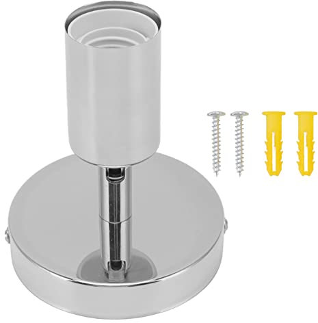 Sunicon – Base de Lampe Murale E27 E26, réglable de Haut en Bas à 180 degrés, Douille d'ampoule de décoration en Fer pour Chambre à Coucher et Salon (Silver)