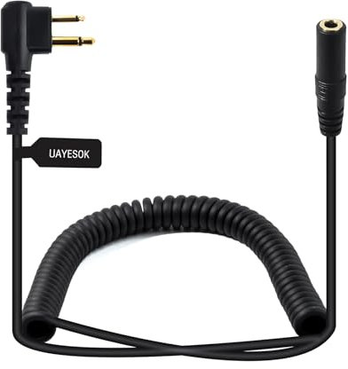 UAYESOK Kopfhörer Funkgerät Adapter, M 2 Pin zu 3.5mm Kabel Walkie Talkie Headset Audio Adapter Kompatibel mit Motorola CP040DP1400 GP88 GP300 GP68 CT150 XT420 XT460 PD405 für Zweiwege-Funk