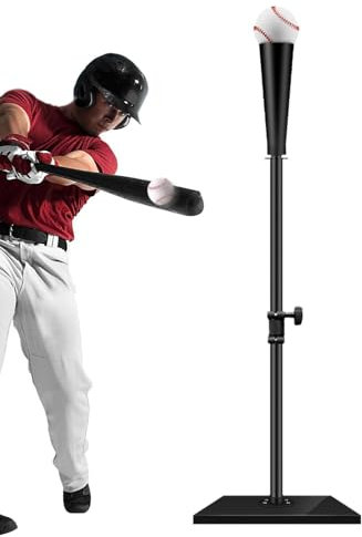Zqkimzi Baseball-Trainingsausrüstung, verstellbarer Battings-Tee-Ständer, tragbarer Baseball- und Softball, höhenverstellbare Trainingsausrüstung für Teeball und Schlagübungen, 25 x 25 x 95 cm