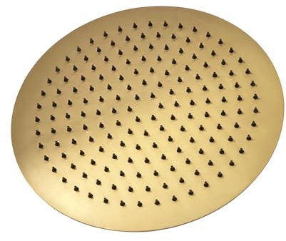 Milano Otto 300mm Round Fixed Rainfall Shower Head - Brushed Brass