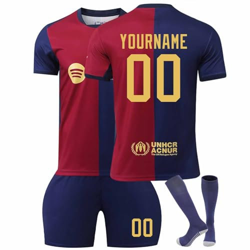 HGWOPGASD 25/26 Maillot De Foot Ensemble Foot Enfant Maillot Enfant De Foot Retro Soccer Jersey, 10 Maillot Classique, Ensemble Enfant Et Adultes, Maillot De Foot pour Enfants Maillot Barcelone A02