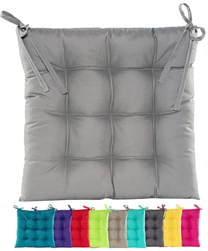 JACK Outdoor Stuhlkissen 38x38cm Lounge Kissen Auflage Wasserfest Sitzkissen Garten Lotus Effekt, Farbe:Grau