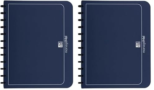 Oxford Ring-Mappe A4, manageMe, Präsentations-Buch mit 25 Hüllen, Vario-Zipp, Austausch- und erweiterbar, dunkelblau, 1 Stück (Packung mit 2)