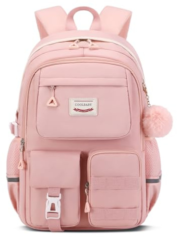 Tanou Zaino Ragazza Scuola Media e Superiore, 28L Zaini Grande Traspirante per Bambine Ragazze 10-18 Anni, Zaino Adolescenti con Scomparto PC Borsa Casual in Nylon, Rosa