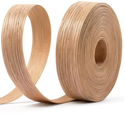 FAKILO Kantenband Rot-Eiche 19mm x 8m - Aufbügelkante Eiche mit Bügelmontage | Echtholzfurnier Kantenband für Möbelreparatur & Küchenrenovierung