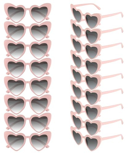 Morcheiong Lot de 8/16 paires de lunettes de soleil en forme de cœur UV400 - En forme de cœur - Pour femme - Pour mariage, demoiselle d'honneur, cadeau de fête