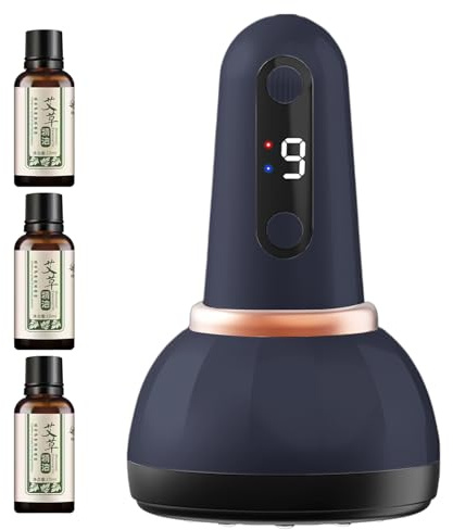Schröpfgerät Intelligentes Vakuumgerät | 9 Modi Vibrationsmassage Gerät mit Schabwerkzeug für Frauen und Männer, Nacken, Schultern, Oberschenkel, und Gesäß