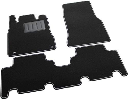 Das Teppich Auto, sprint02900, Fußmatten Teppiche Schwarz rutschfest, verstärkter Rand, zweifarbig, Absatzschoner aus Gummi, A-Klasse W168 Kurze Version Schritt 1998 > 2004.
