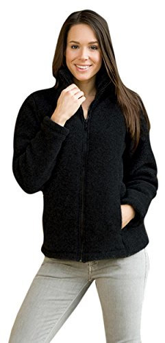 ENGEL Jacke Merino Wollfleece Damen, 38-40/38/40, schwarz Melange