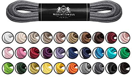 Mount Swiss© - Lacci cerati, per scarpe eleganti, Adulti (unisex), Grau, 80 cm