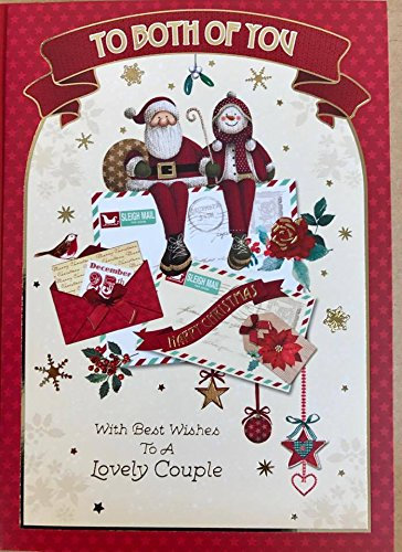 Nice Verse Cute Christmas Couple Xmas Greeting Card - to Both of You