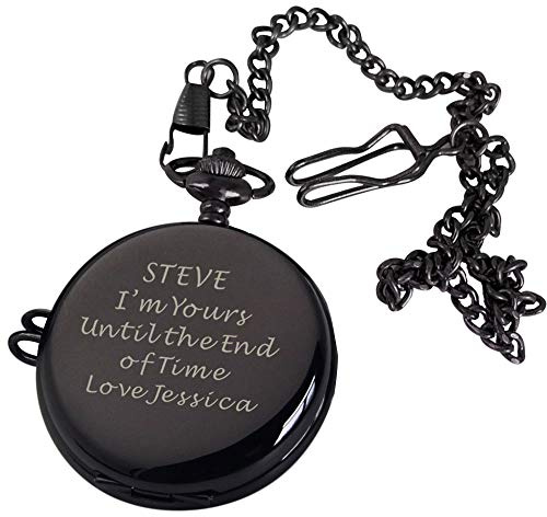 Personalised Engraved Pocket Watch Fathers Day Gift, Graduation End of Term Thank You Teacher Gift, Birthday, Wedding Gift Best Man Usher