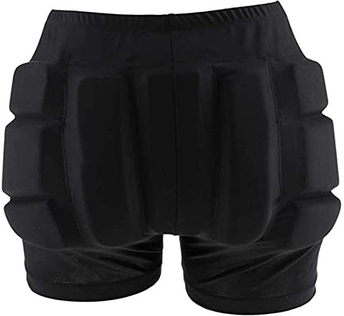 LIUHUO Liuo Hüftpolster, gepolsterte Shorts für Schutz für Skifahren, Skaten, Snowboarden, Radfahren, Mädchen, schwarz, Small