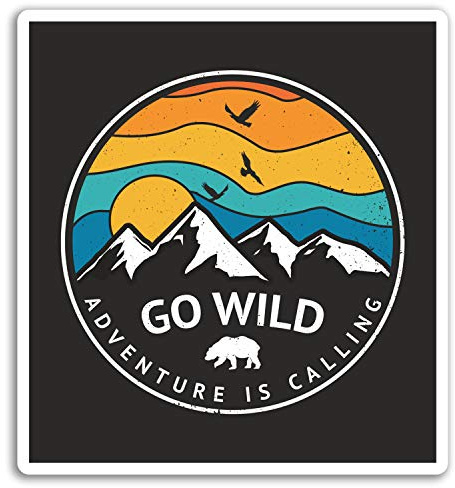 DestinationVinyl 2 x 10cm Wild Adventure Vinyl-Aufkleber - Wandern Camping-Aufkleber Laptop # 17592 (10 cm groß)
