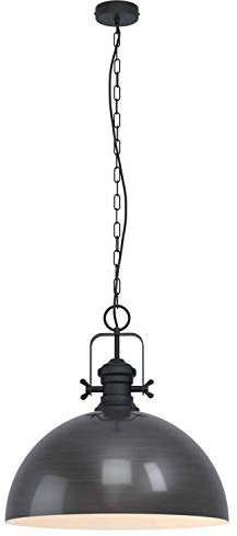 EGLO Pendelleuchte Combwich, 1 flammige Hängelampe Industrial, Vintage, Retro, Hängeleuchte aus Stahl in Schwarz, Creme, Esstischlampe, Wohnzimmerlampe hängend mit E27 Fassung, Ø 53 cm