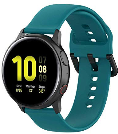 Yikamosi Kompatibel mit Samsung Galaxy Watch Active 2 Armband,20MM Schnellver Weiches Silikon rostfreiem Metallverschluss Ersatzbänder für Galaxy Watch Active 2 40MM/44MM,Grün
