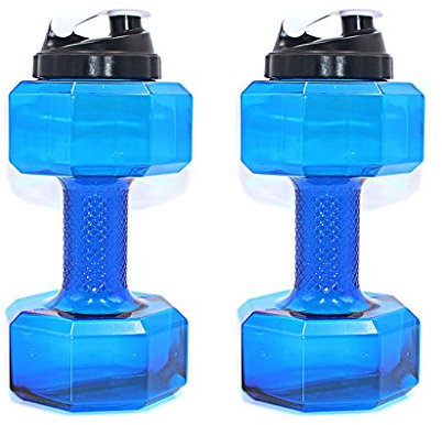 Tubayia 2 Stück 2.2L Hantel Form Wasserflasche Sportflasche Trinkflasche für Fitness Sport Outdoor Picknick