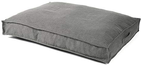 JAMAXX Premium Hundekissen in edler Leinen-Optik/Orthopädisch Memory Visco Schaumstoff/Waschbar Abnehmbarer Bezug/Wasserabweisender Innenbezug - Hundebett PDB1005 (L) 120x90, grau