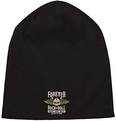 Forever Rock and Roll Make Some Noise Skull Beanise Hood Unisex Breathable Cap Hat Bequemes Trikot One Size