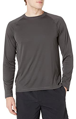 Amazon Essentials Men's Long-Sleeve Quick-Dry Swim T-Shirt, Dark Grey, M