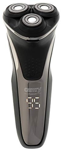 CAMRY CR 2927 Rasierer mit drei beweglichen Köpfen, Elektrorasierer mit LCD-Anzeige, Kinderblockade, integrierter Trimmer, schnelles Aufladen, Schwarz